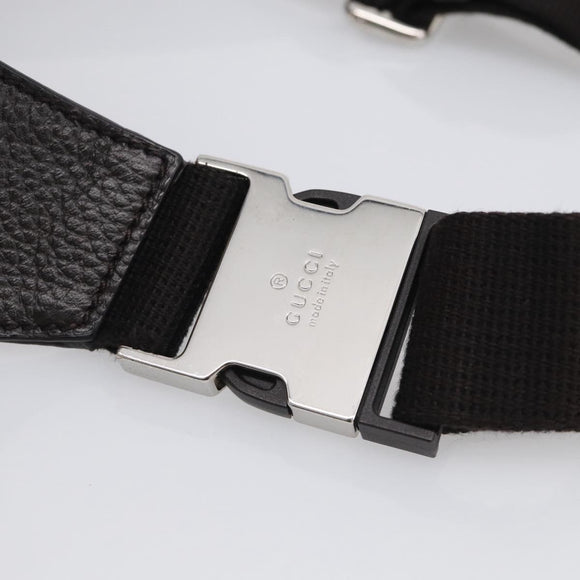 GUCCI GG Canvas Waist Bag Beige Silver 449174 Auth ka6993V