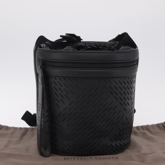 Bottega Veneta bucket purse Shoulder Bag Leather Black Auth ka6997V