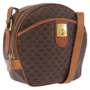 CELINE Macadam Canvas Shoulder Bag PVC Leather Brown Gold Auth ka7000-1