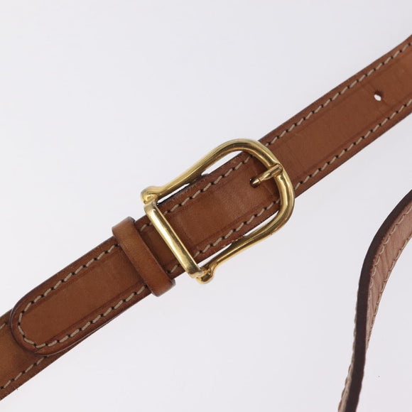CELINE Macadam Canvas Shoulder Bag PVC Leather Brown Gold Auth ka7000