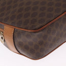 CELINE Macadam Canvas Shoulder Bag PVC Leather Brown Gold Auth ka7000-12