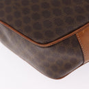 CELINE Macadam Canvas Shoulder Bag PVC Leather Brown Gold Auth ka7000-15