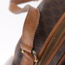 CELINE Macadam Canvas Shoulder Bag PVC Leather Brown Gold Auth ka7000-18