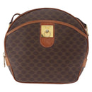 CELINE Macadam Canvas Shoulder Bag PVC Leather Brown Gold Auth ka7000-2