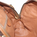 CELINE Macadam Canvas Shoulder Bag PVC Leather Brown Gold Auth ka7000-21