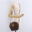 CELINE Macadam Canvas Shoulder Bag PVC Leather Brown Gold Auth ka7000-25