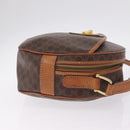 CELINE Macadam Canvas Shoulder Bag PVC Leather Brown Gold Auth ka7000-4