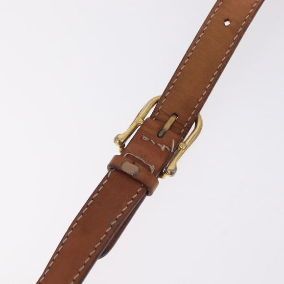 CELINE Macadam Canvas Shoulder Bag PVC Leather Brown Gold Auth ka7000
