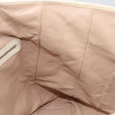 Christian Dior Chain Tote Bag Leather Beige Silver Auth ka7002A-19