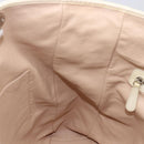 Christian Dior Chain Tote Bag Leather Beige Silver Auth ka7002A-20