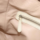 Christian Dior Chain Tote Bag Leather Beige Silver Auth ka7002A-21