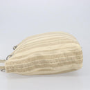Christian Dior Chain Tote Bag Leather Beige Silver Auth ka7002A-5