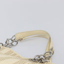 Christian Dior Chain Tote Bag Leather Beige Silver Auth ka7002A-8