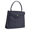 GIVENCHY Hand Bag Leather Navy Gold Auth ka7006-1