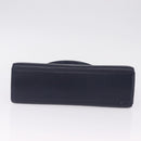GIVENCHY Hand Bag Leather Navy Gold Auth ka7006-10