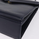 GIVENCHY Hand Bag Leather Navy Gold Auth ka7006-12