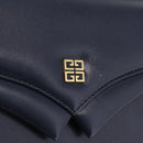 GIVENCHY Hand Bag Leather Navy Gold Auth ka7006-15