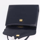 GIVENCHY Hand Bag Leather Navy Gold Auth ka7006-16