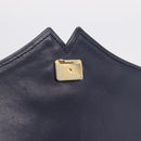 GIVENCHY Hand Bag Leather Navy Gold Auth ka7006-17