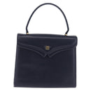 GIVENCHY Hand Bag Leather Navy Gold Auth ka7006-2