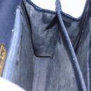 GIVENCHY Hand Bag Leather Navy Gold Auth ka7006-24