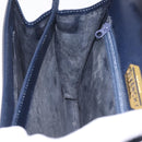 GIVENCHY Hand Bag Leather Navy Gold Auth ka7006-25