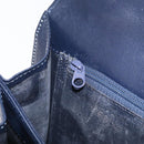 GIVENCHY Hand Bag Leather Navy Gold Auth ka7006-26