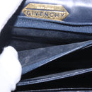 GIVENCHY Hand Bag Leather Navy Gold Auth ka7006-27