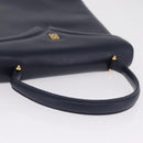 GIVENCHY Hand Bag Leather Navy Gold Auth ka7006-8