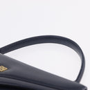 GIVENCHY Hand Bag Leather Navy Gold Auth ka7006-9