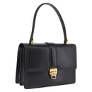 CELINE Hand Bag Leather Black Gold Auth ka7008-1