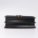 CELINE Hand Bag Leather Black Gold Auth ka7008-11