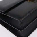 CELINE Hand Bag Leather Black Gold Auth ka7008-12