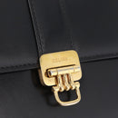 CELINE Hand Bag Leather Black Gold Auth ka7008-16