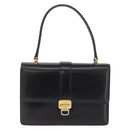 CELINE Hand Bag Leather Black Gold Auth ka7008-2