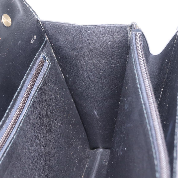 CELINE Hand Bag Leather Black Gold Auth ka7008