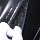 CELINE Hand Bag Leather Black Gold Auth ka7008-29