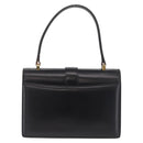 CELINE Hand Bag Leather Black Gold Auth ka7008-3
