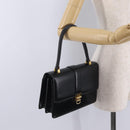 CELINE Hand Bag Leather Black Gold Auth ka7008-31