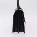 CELINE Hand Bag Leather Black Gold Auth ka7008-5