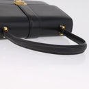 CELINE Hand Bag Leather Black Gold Auth ka7008-7