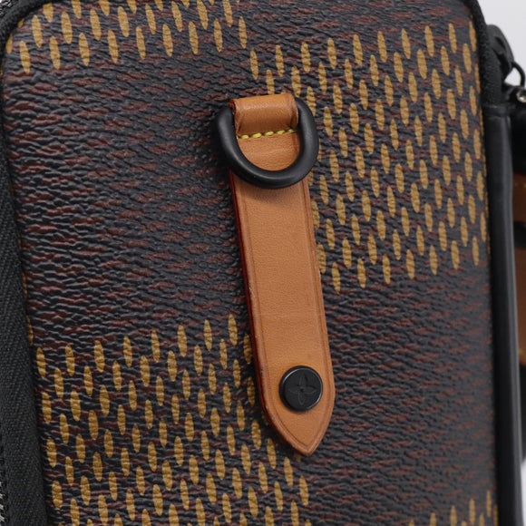LOUIS VUITTON Ebene Giant LV × NIGO Double Phone Pouch N40377 LV Auth ka7010SAM