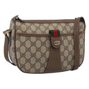 GUCCI GG Supreme Web Sherry Line Bag PVC Beige Gold 89 02 032 Auth ka7012-1