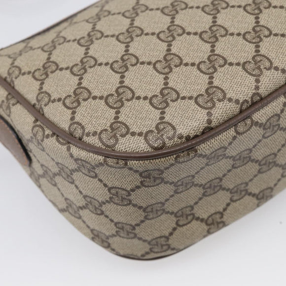 GUCCI GG Supreme Web Sherry Line Bag PVC Beige Gold 89 02 032 Auth ka7012