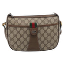 GUCCI GG Supreme Web Sherry Line Bag PVC Beige Gold 89 02 032 Auth ka7012-2