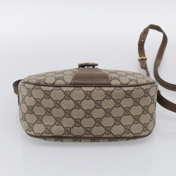 GUCCI GG Supreme Web Sherry Line Bag PVC Beige Gold 89 02 032 Auth ka7012