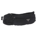PRADA Waist Bag Nylon Black Silver Auth ka7017A-1