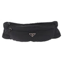PRADA Waist Bag Nylon Black Silver Auth ka7017A-2