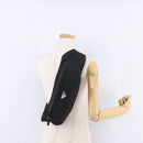 PRADA Waist Bag Nylon Black Silver Auth ka7017A-26