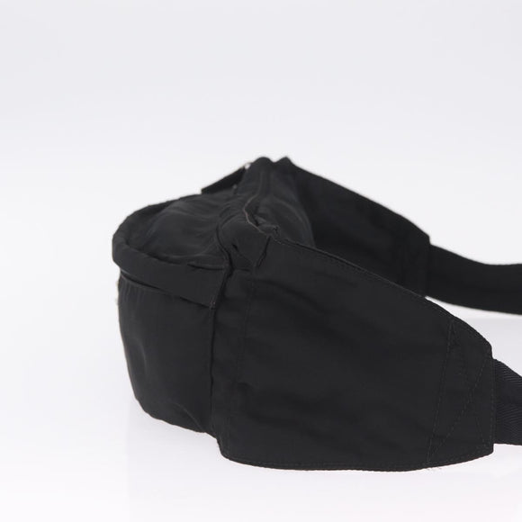 PRADA Waist Bag Nylon Black Silver Auth ka7017A